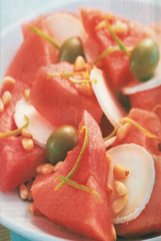 Watermelon and goat's cheese salad