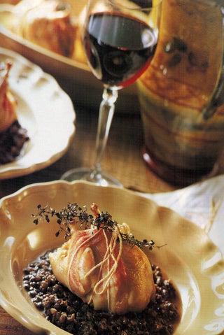 Quail With Fresh Thyme  and Puy Lentils