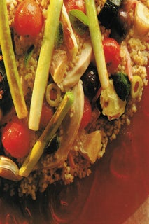Roasted summer vegetables and bulgur salad
