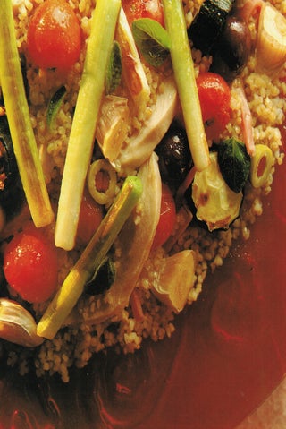 Roasted summer vegetables and bulgur salad