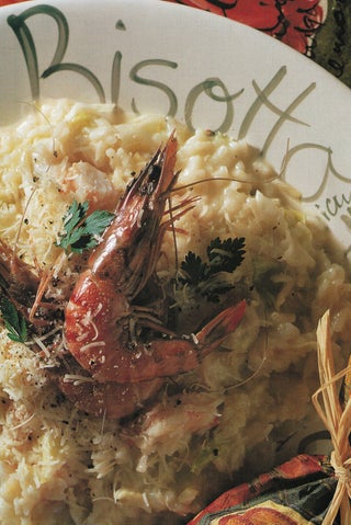 Prawn and cabbage risotto
