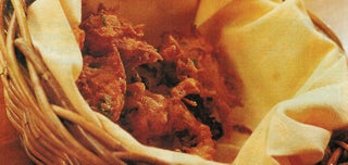 Red lentil and onion bhajis