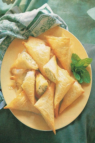 Feta with fresh herbs in filo