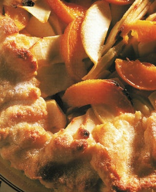 Baked apricot and apple tart
