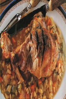 Provencale lamb with roasted garlic