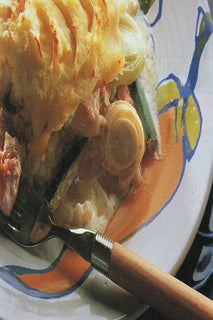 Salmon and courgette sour cream pie