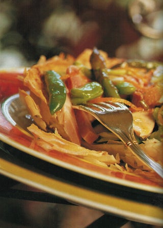 Smoked chicken and ham on a crisp filo base