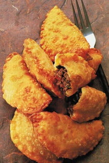 Olive and sundried tomato samosas