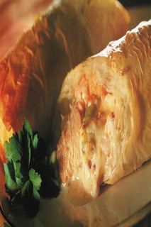 Marlborough salmon and blue cheese in filo