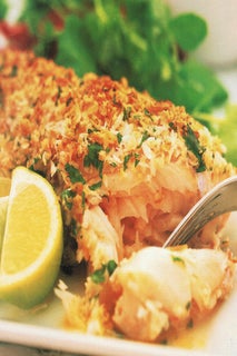 Lemon, coconut and almond crusted fish