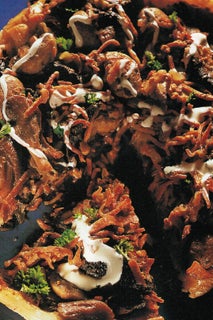 Mixed mushroom and ham tartin