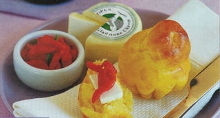 Sweet potato brioche with goat's cheese