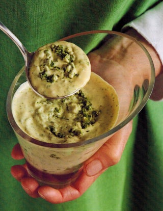 Watercress pesto in mayonnaise cream sauce