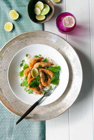 Lemon grass and chilli prawns