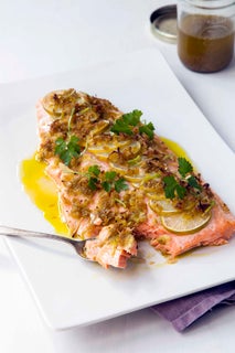 Lime and avocado oil-crusted salmon