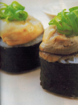 Oyster or prawn sushi