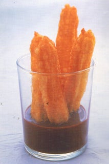 Spanish churros with chocolate sauce