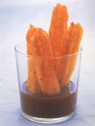 Spanish churros with chocolate sauce