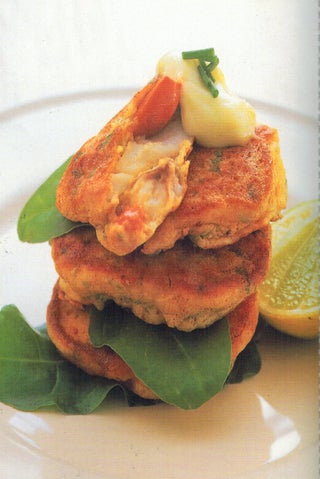 Scallop and fish fitters with wasabi and lime mayo