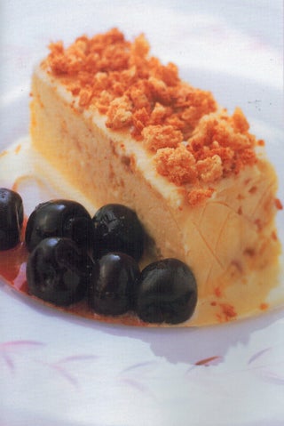 Amaretto tartari with cherry compote