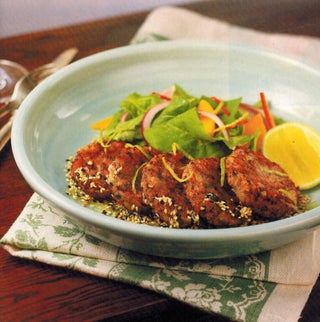 Thai bean cakes with mango salad