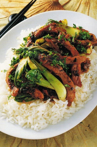 Asian pork with olives