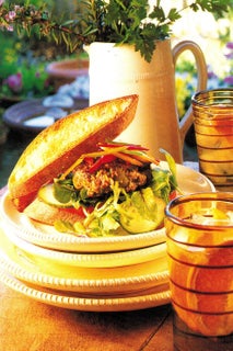 Lamb and feta burgers