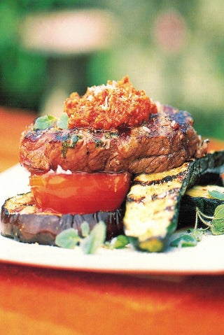 Chargrilled sirloin steak with harissa