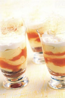 Quick apricot and coconut trifle