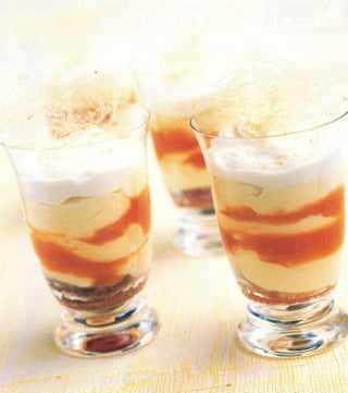 Quick apricot and coconut trifle