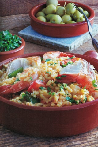 Seafood paella