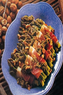 Asparagus With Parma Ham And Parsley And Walnut Salsa