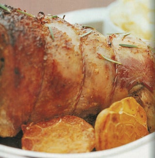 Honey Roasted Lamb With Garlic Mashed Parsnips And Spuds