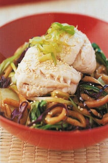 Gurnard With Udon Noodles And Asian Greens