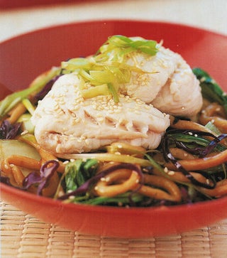 Gurnard With Udon Noodles And Asian Greens