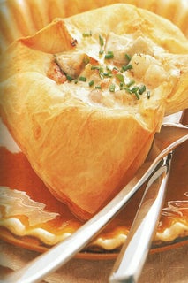 Seafood Mornay in a Filo Shell