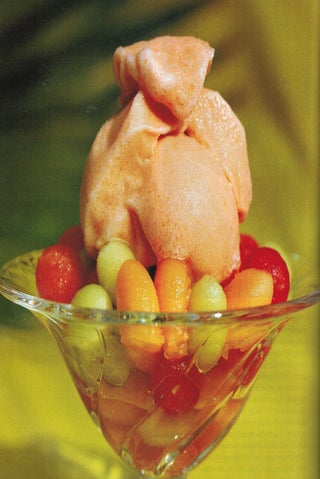Bitters and cantaloupe melon or rockmelon Sorbet