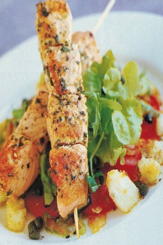 Tabasco salmon and warm new potato saute