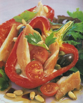 Roasted Peppers With Feta and Garlic