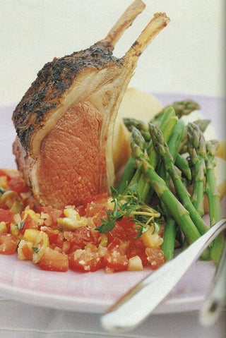 Lamb Racks With Preserved Lemon, Saffron And Tomato Salsa