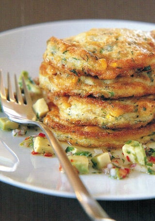 Crab And Corn Fritters With Avocado Salsa