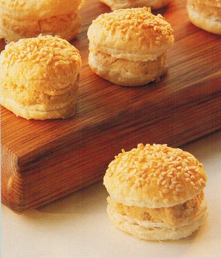 Sesame Puffs With Smoked Fish Hummus