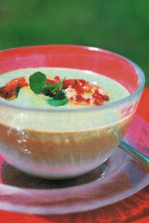 Watercress Vichyssoise With Chilli Prawns