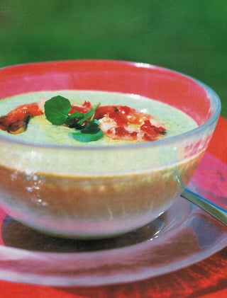 Watercress Vichyssoise With Chilli Prawns