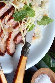 Thai Duck on Coconut Rice with Ginger and Kaffir Lime Jus